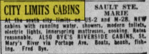 City Limits Cabins - June 1939 Ad